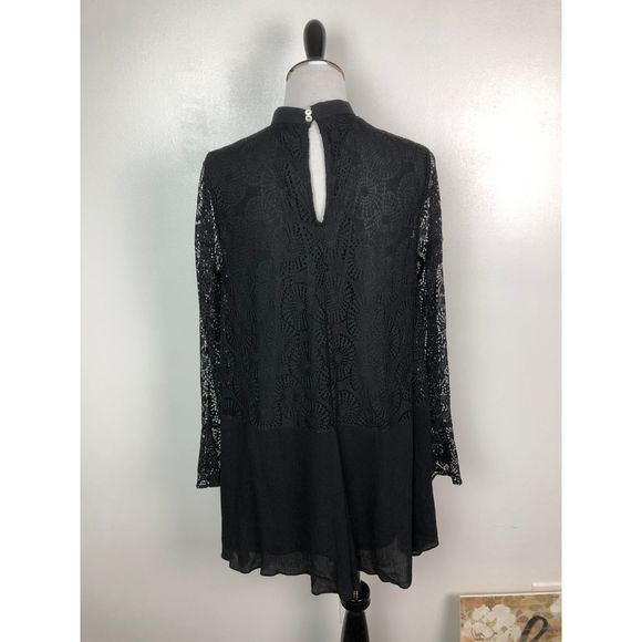 Entro Black Lace Mini Dress Tunic New Medium - Picture 6 of 7